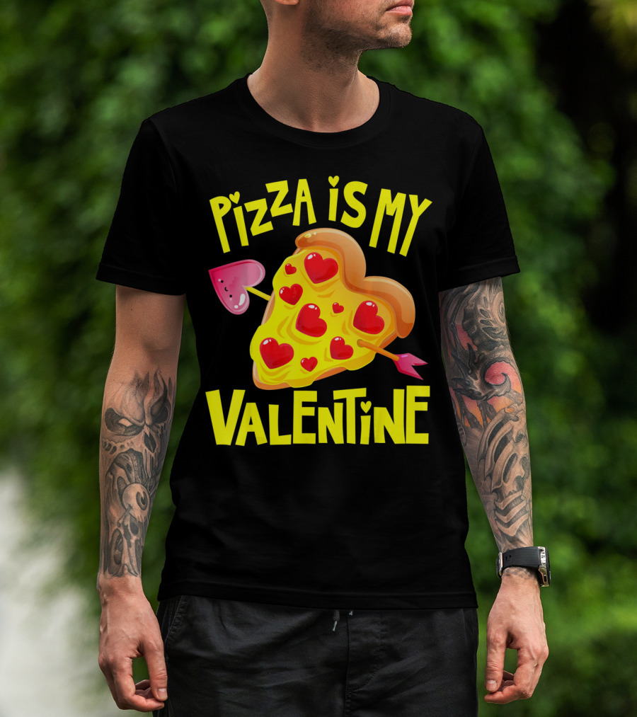 Valentine Pizza Love Hearts Arrow T-Shirt