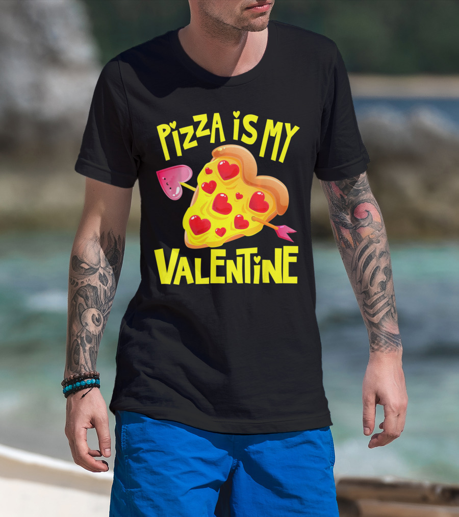 Valentine Pizza Love Hearts Arrow T-Shirt