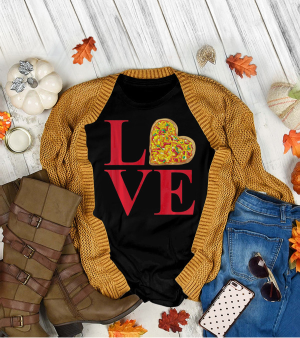 Love Pizza Heart Valentines Day Pizza Lover T-Shirt