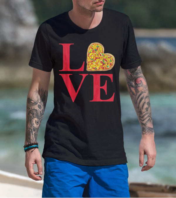Love Pizza Heart Valentines Day Pizza Lover T-Shirt