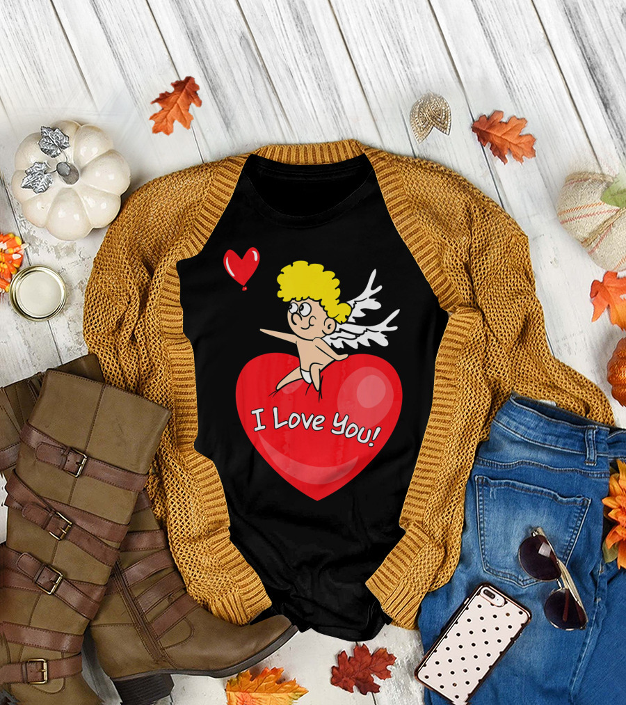 I Love You Romantic Valentine's Day Cupid Heart T-Shirt