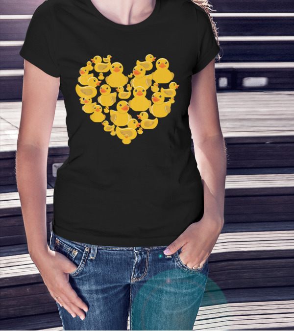 Rubber Duck Valentine Heart Quack Valen T-Shirt
