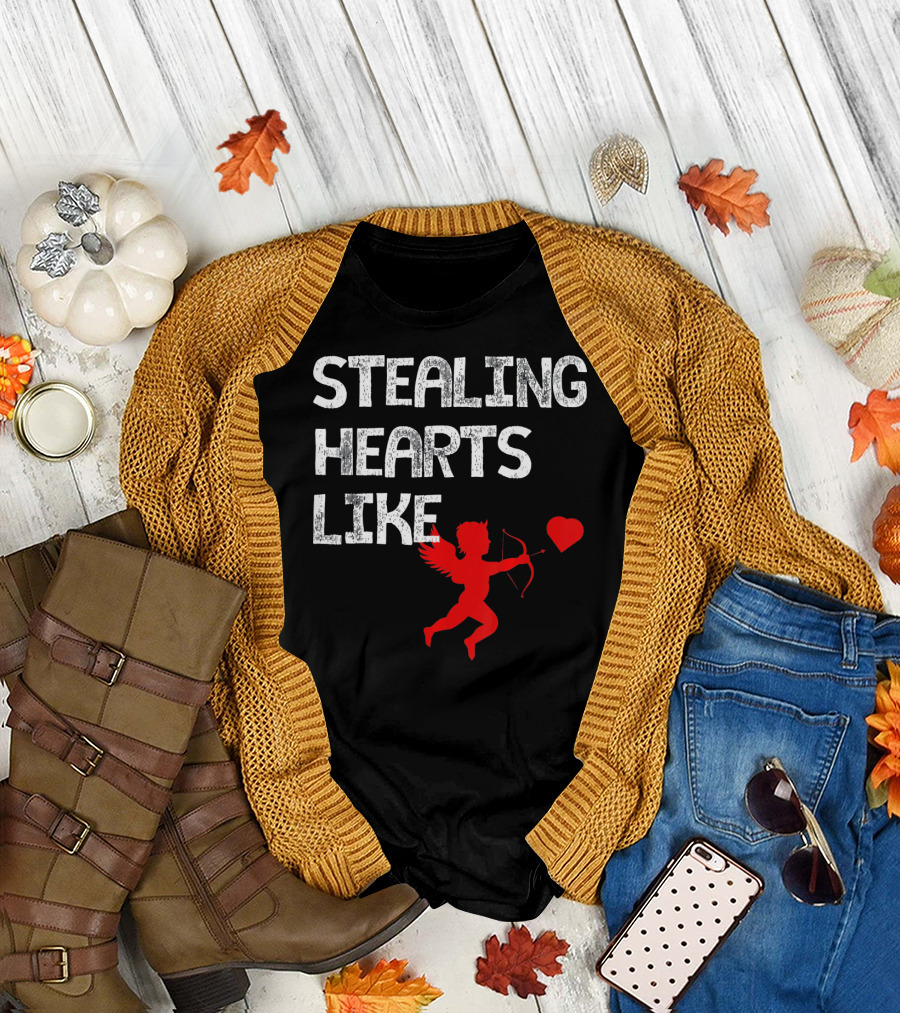 Stealing Hearts Like Cupid Kids Funny Va T-Shirt