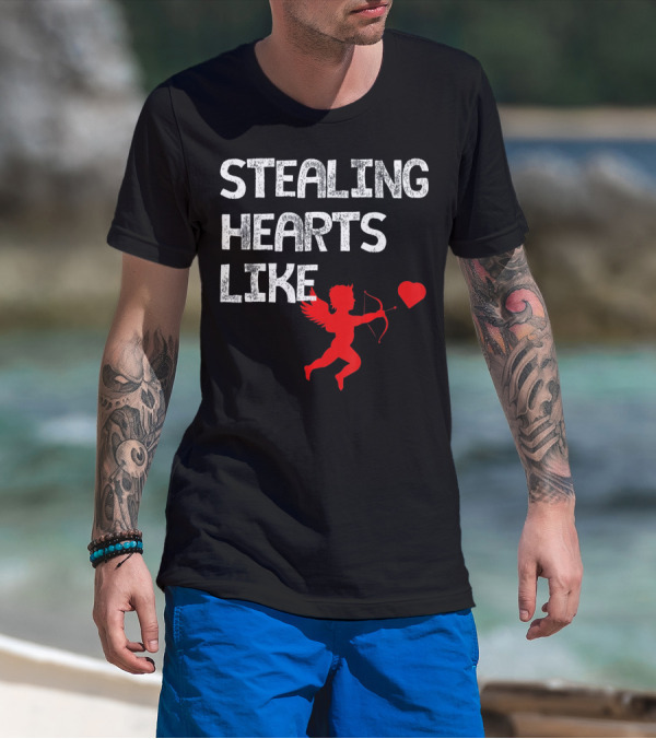 Stealing Hearts Like Cupid Kids Funny Va T-Shirt