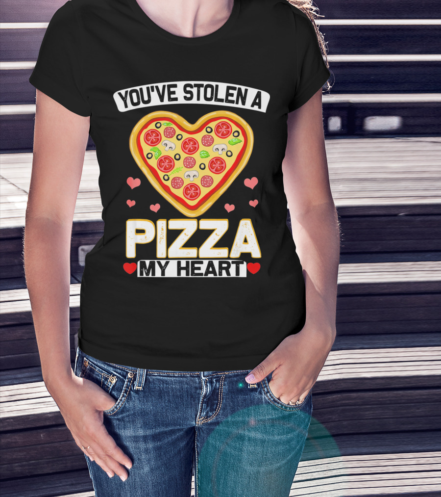 You've Stolen A Pizza My Heart Valentine's Day Hearts T-Shirt