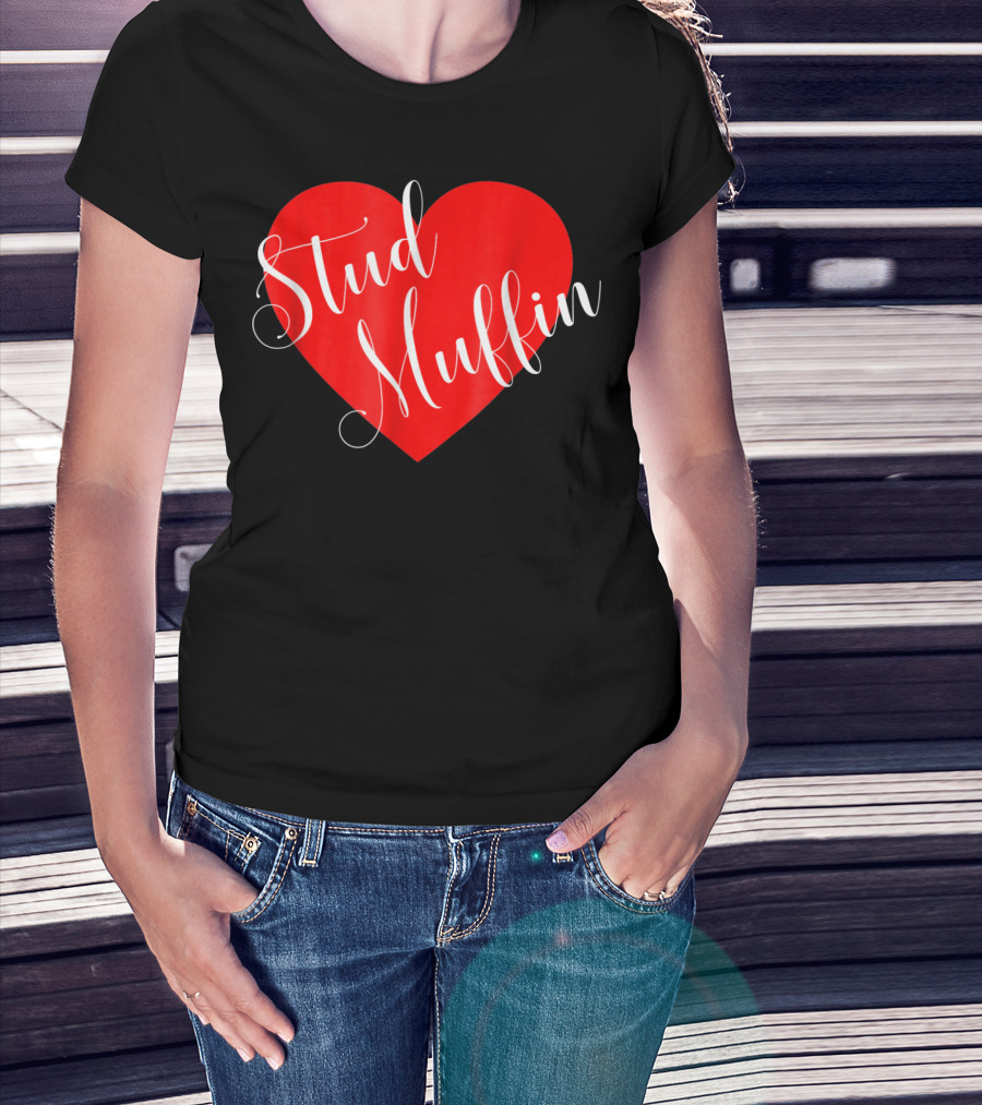 Stud Muffin Retro Vintage Valen Heart T-Shirt