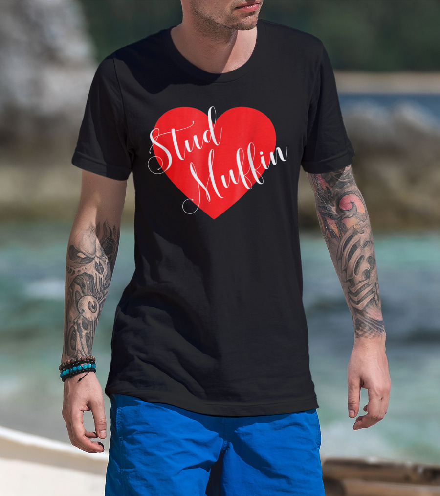 Stud Muffin Retro Vintage Valen Heart T-Shirt