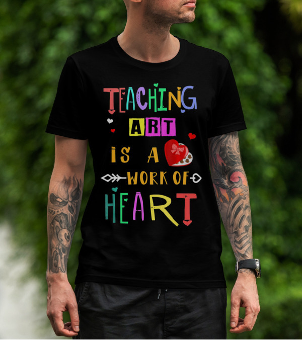 Teaching Art Is A Work Of Heart Palette Love Arrows T-Shirt