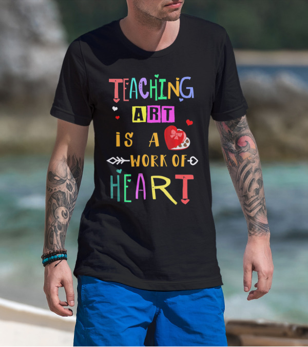 Teaching Art Is A Work Of Heart Palette Love Arrows T-Shirt