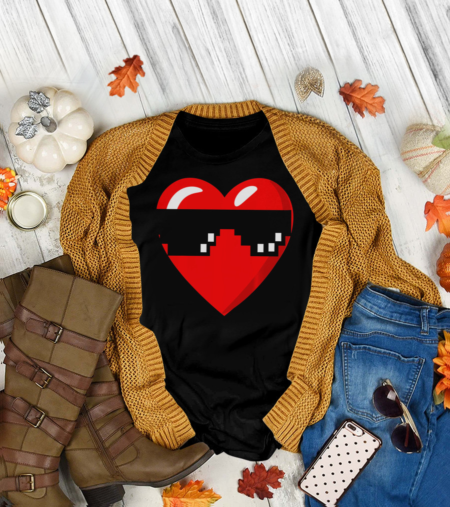 Thug Heart with Sunglasses Funny Meme Style Men Women Youth T-Shirt