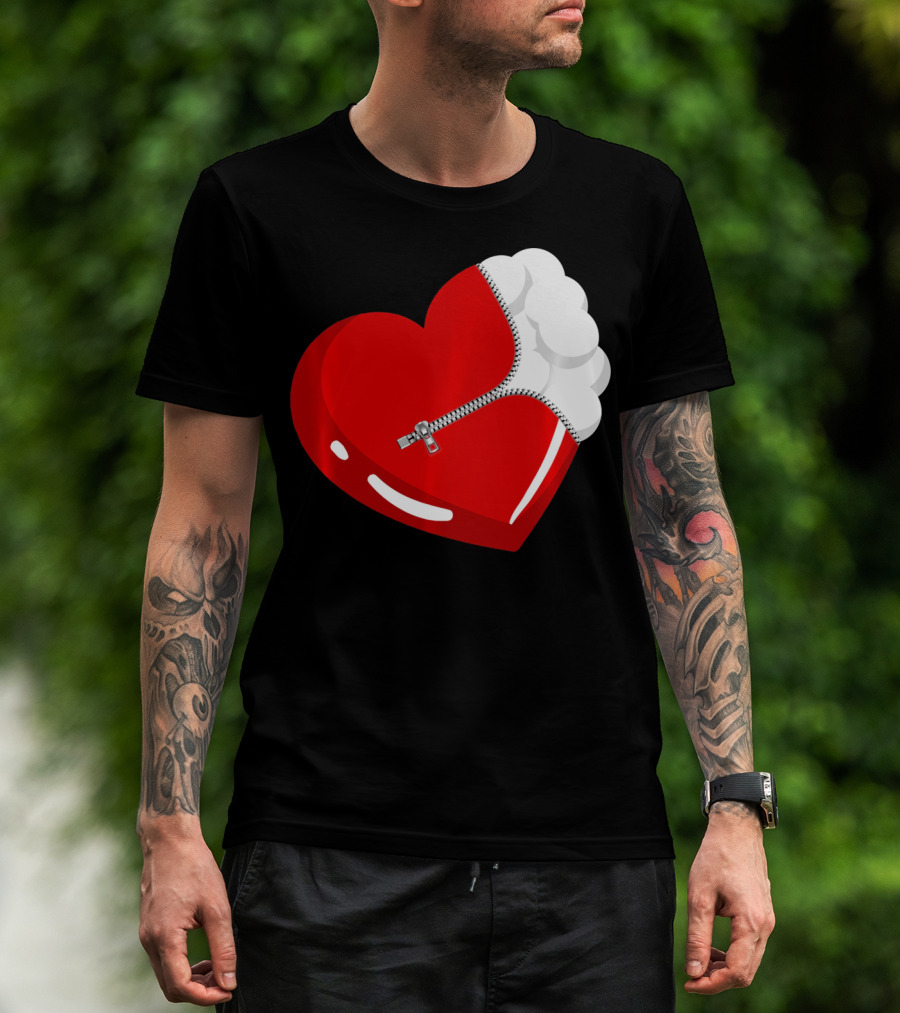 Lacrosse Ball Heart With Zipper Valentines T-Shirt