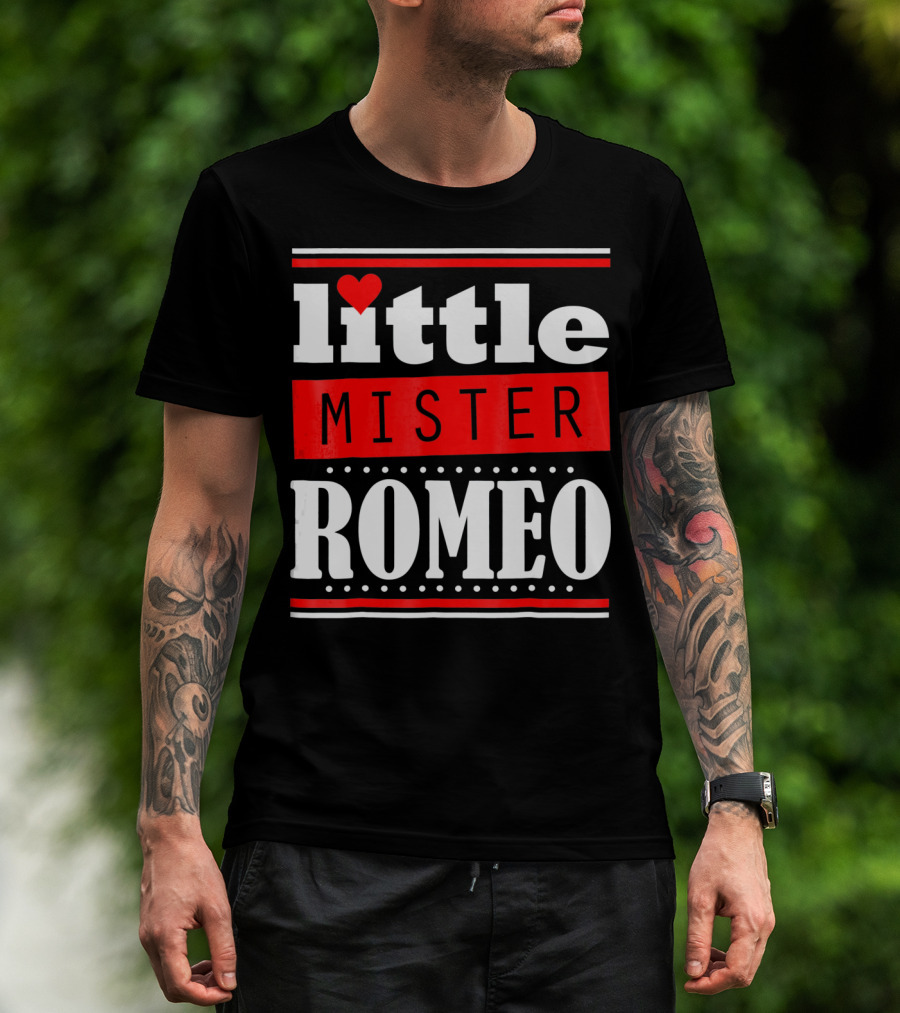 Little Mister Romeo Cute Funny Valentine Heart T-Shirt