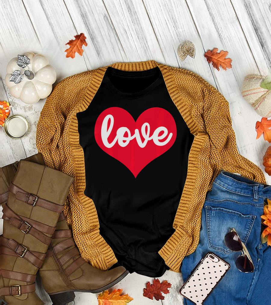 Love in Red Heart Valentines Day T-Shirt