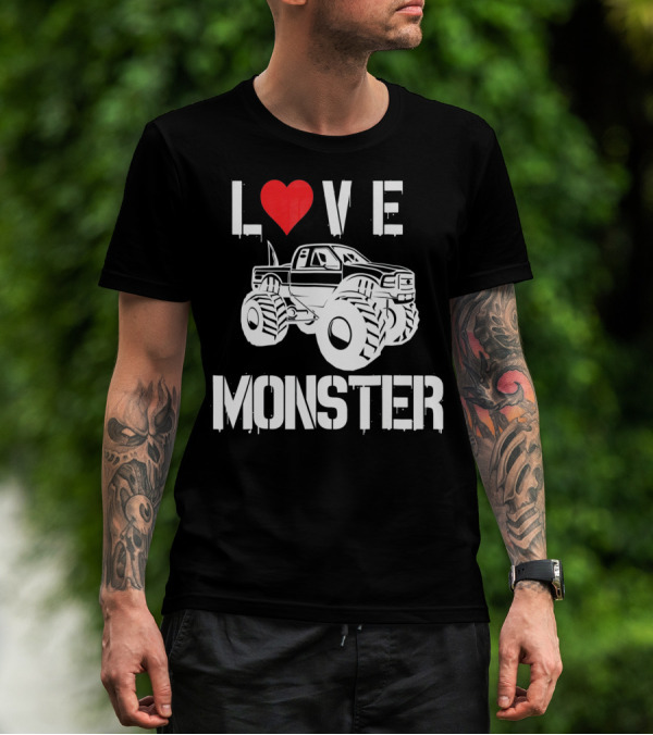 LOVE Monster Truck Valentine T-Shirt