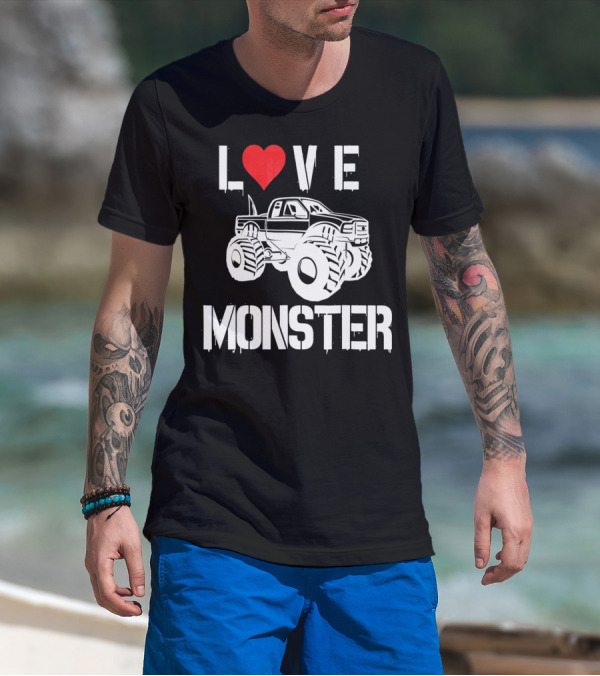 LOVE Monster Truck Valentine T-Shirt