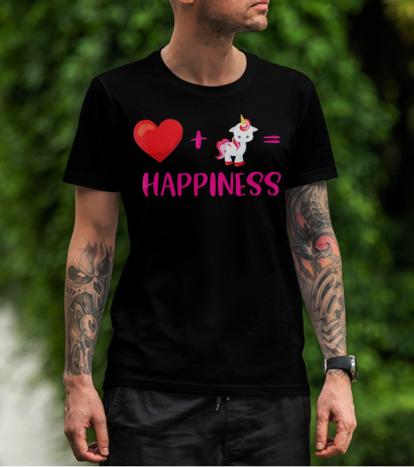 Heart Plus Unicorn Equals Happiness T-Shirt