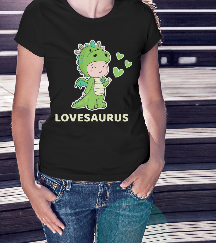 LOVESAURUS Valentine Dinosaur Hearts T-Shirt