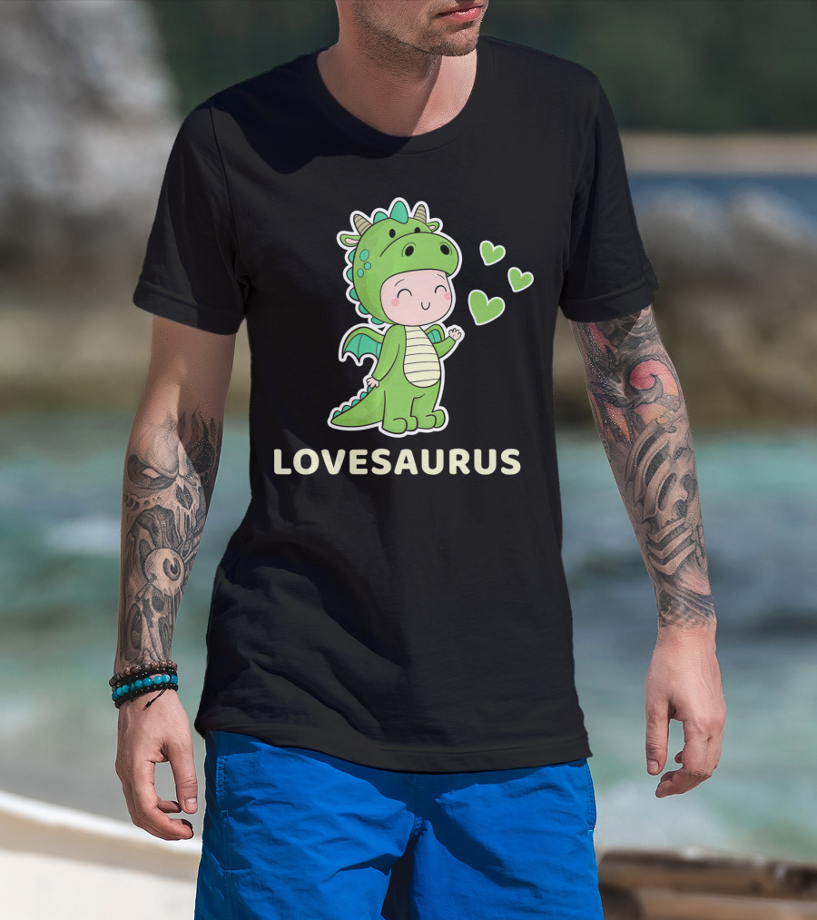 LOVESAURUS Valentine Dinosaur Hearts T-Shirt