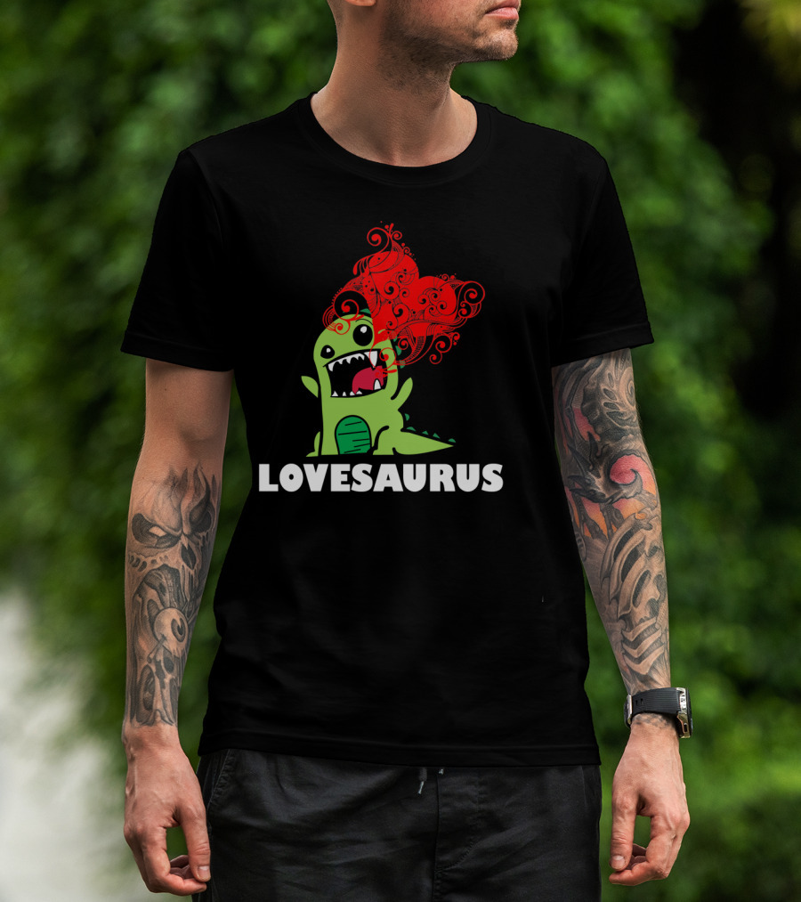 LOVESAURUS Valentines Day Dinosaur Heart T-Shirt
