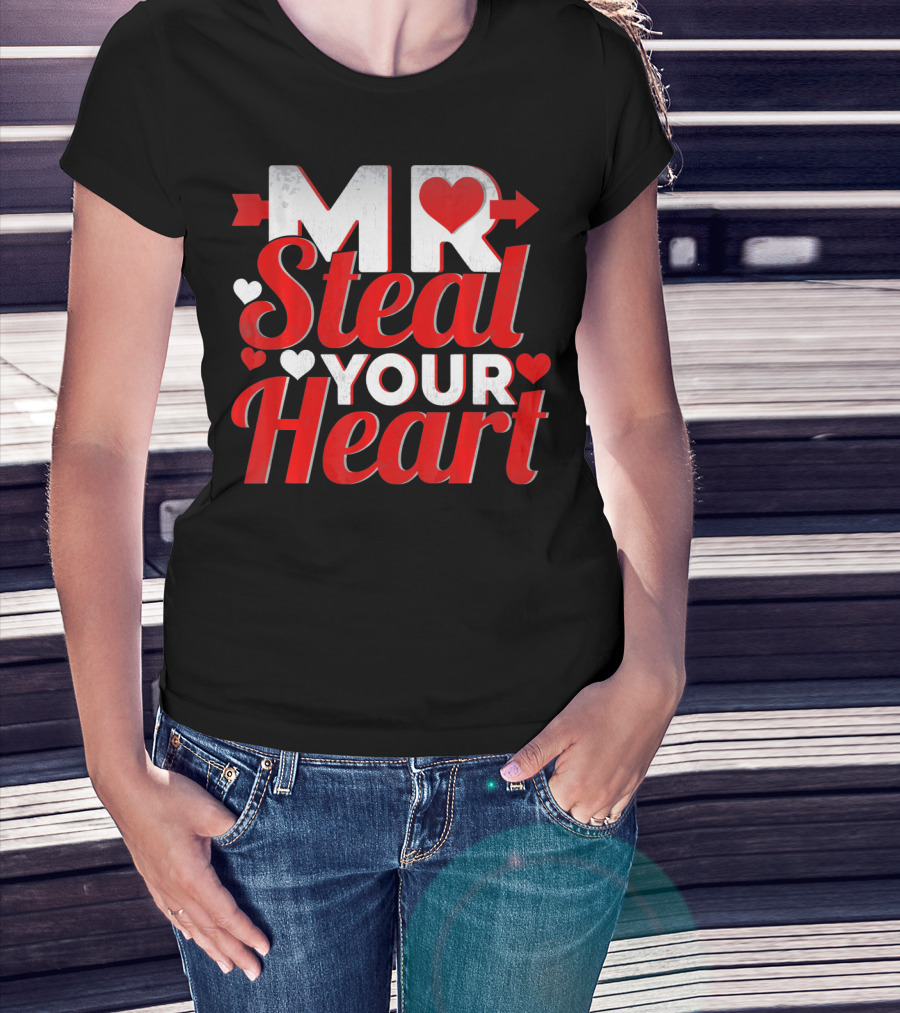 Mr Steal Your Heart Valentines Day Hearts And Arrows T-Shirt