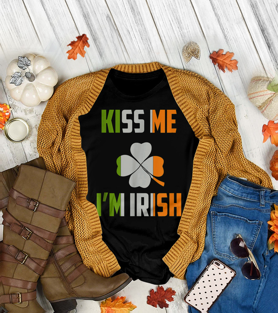 Kiss Me I'm Irish Saint Patrick Day Shamrock T-Shirt