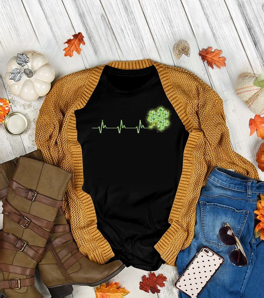 HeartBeat Shamrock St Patricks Day T-Shirt