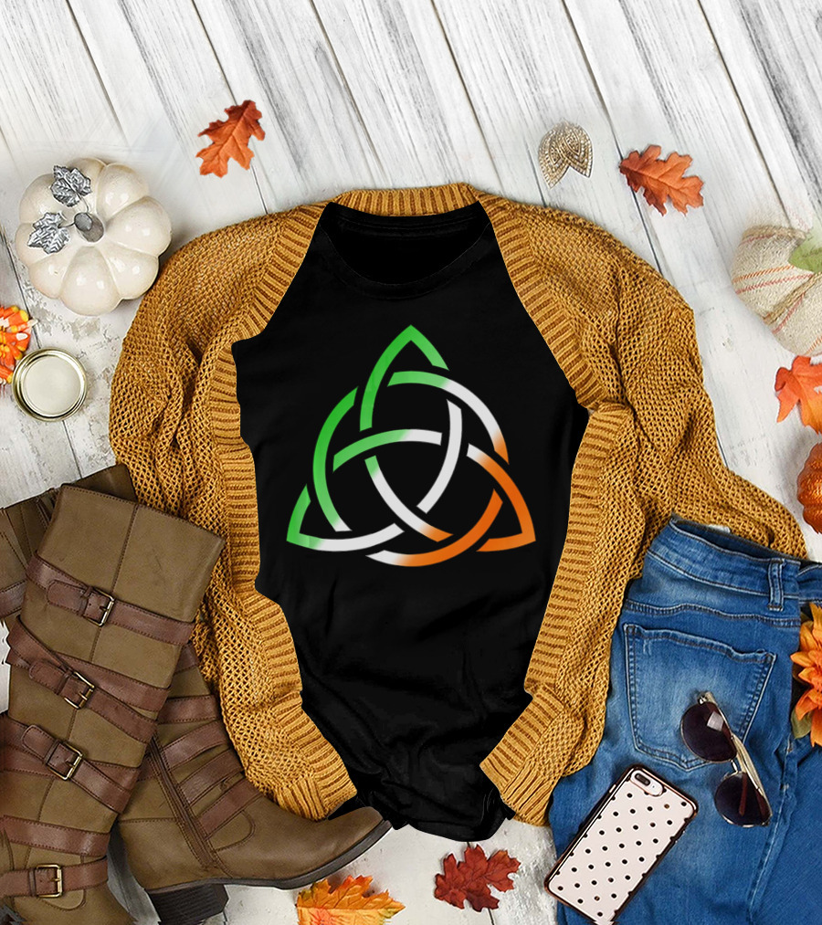 Celtic Trinity Knot Irish Flag Colors T-Shirt