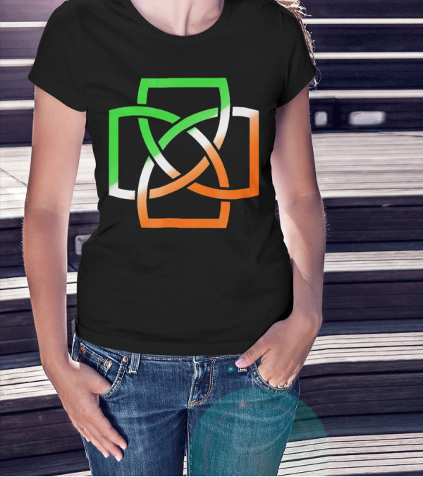 Irish Celtic Knot With Tricolor Flag Elements T-Shirt