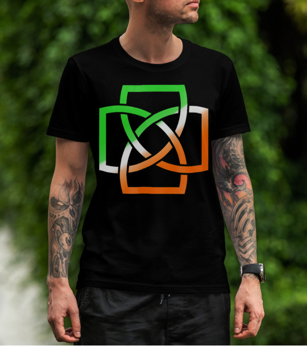 Irish Celtic Knot With Tricolor Flag Elements T-Shirt