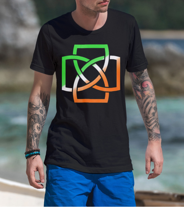 Irish Celtic Knot With Tricolor Flag Elements T-Shirt