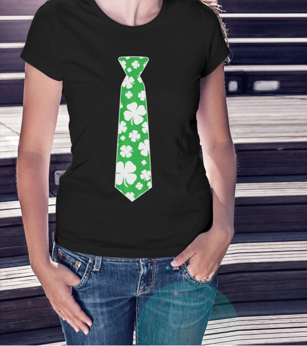 St Patricks Day Irish Shamrock Green Tie T-Shirt