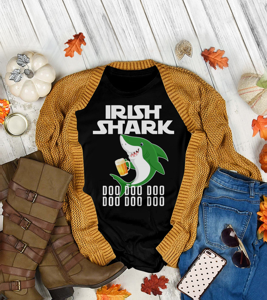 Irish Shark Doo Doo Doo with Beer Mug T-Shirt