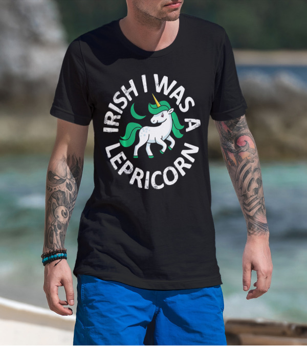 Irish I Was A Lepricorn Unicorn St. Patrick's Day T-Shirt