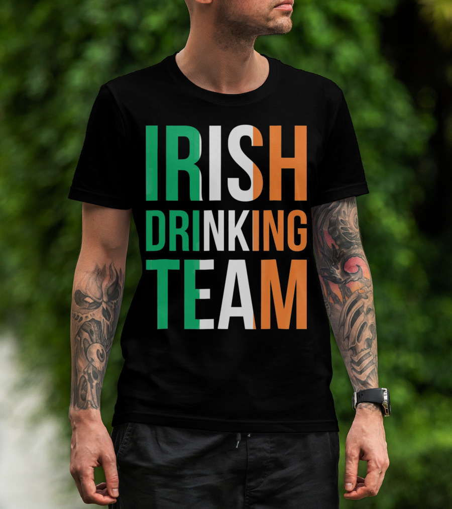 Irish Drinking Team Ireland Green White Orange T-Shirt