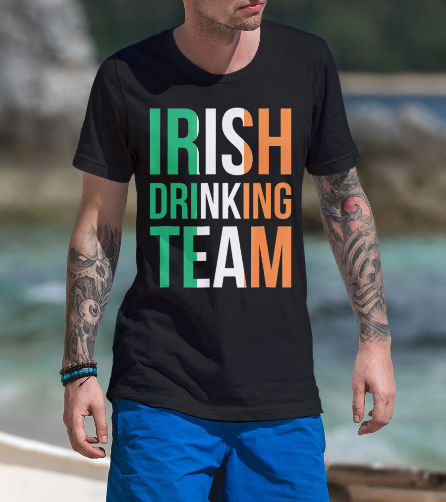 Irish Drinking Team Ireland Green White Orange T-Shirt