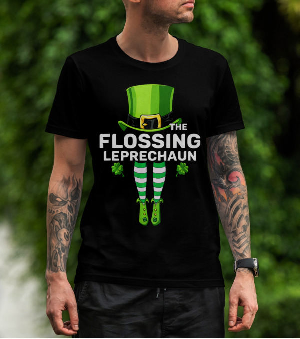 The Flossing Leprechaun Costume Match Hat And Stripes T-Shirt