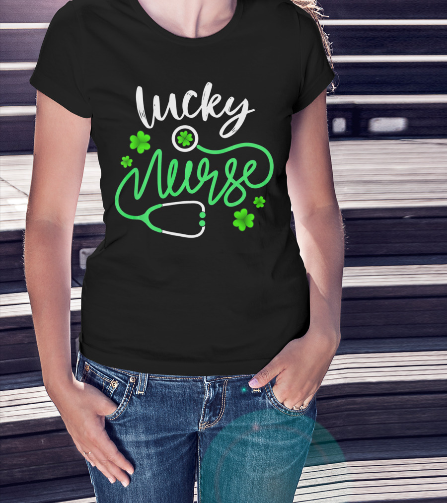 Lucky Nurse Shamrock Stethoscope T-Shirt