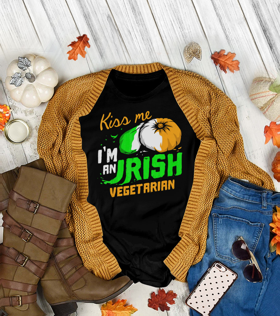 Kiss Me I'm an Irish Vegetarian St. Patrick's Day T-Shirt