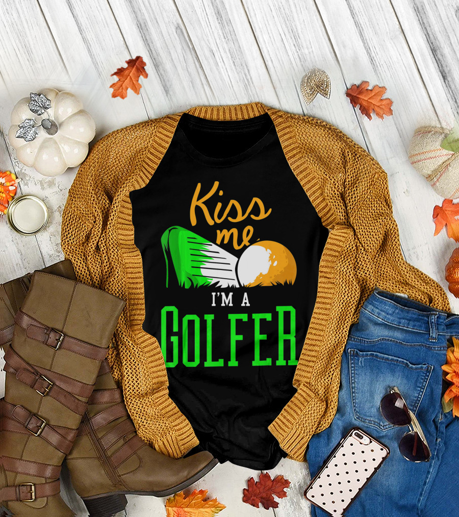 Kiss Me I'm a Golfer St. Patrick's Day T-Shirt