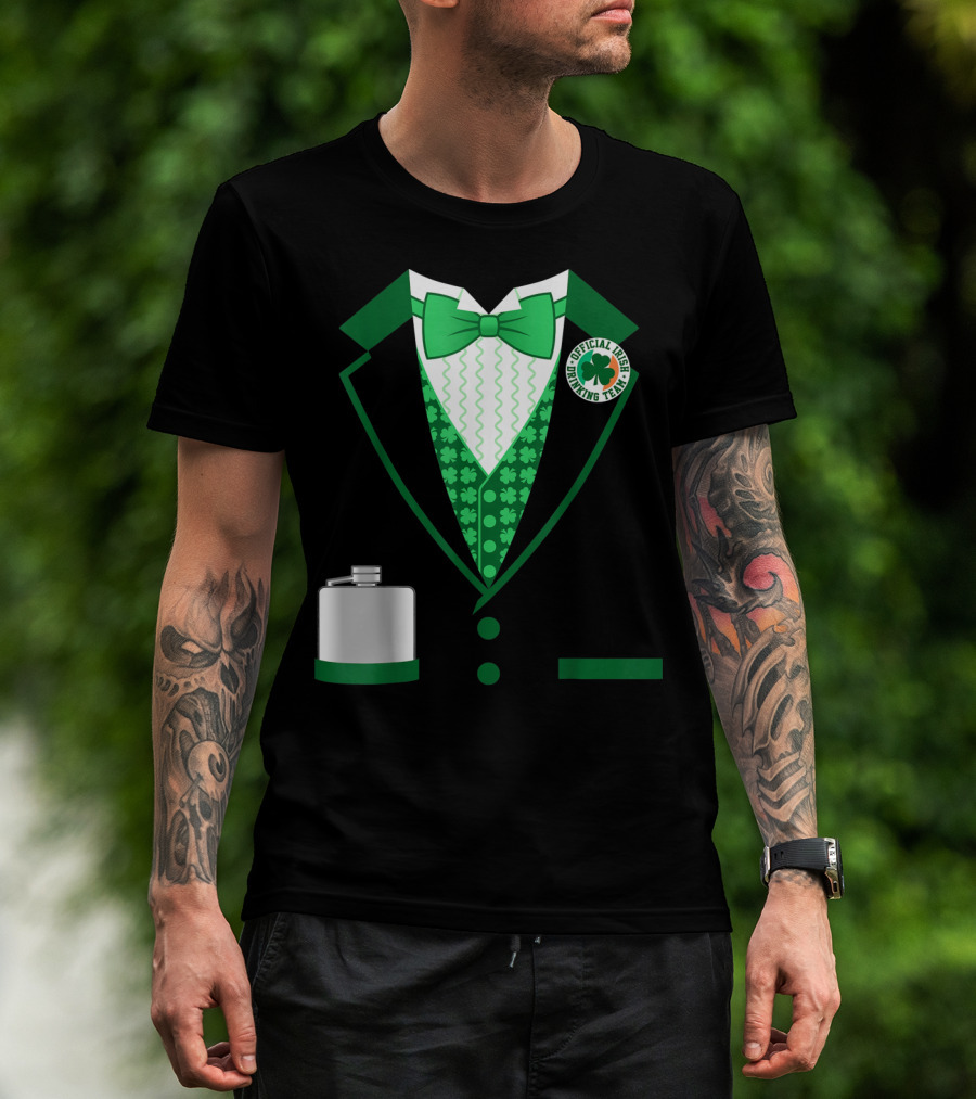 Mens St. Patricks Day Costume Official Irish Drinking Team Funny Iris T-Shirt