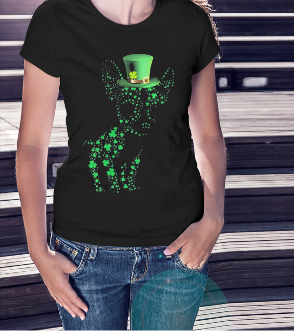 Happy St. Patrick's Day Chihuahua Lucky Shamrock Hat T-Shirt