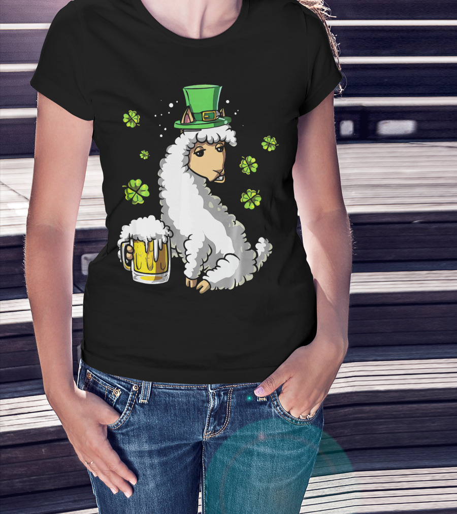Leprechaun Sheep With Beer And Shamrocks T-Shirt