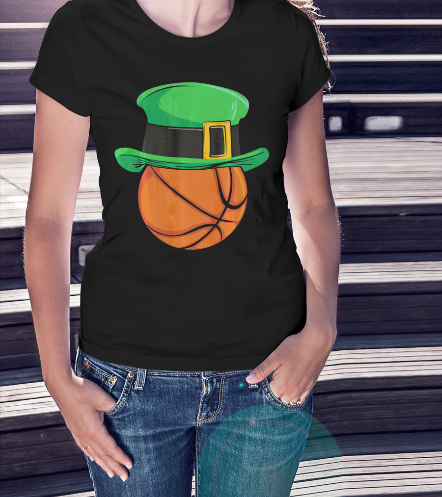 Leprechaun Hat Basketball St Patricks Day T-Shirt