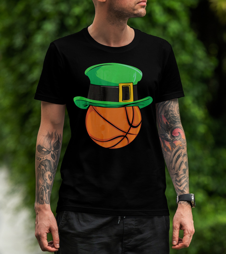 Leprechaun Hat Basketball St Patricks Day T-Shirt