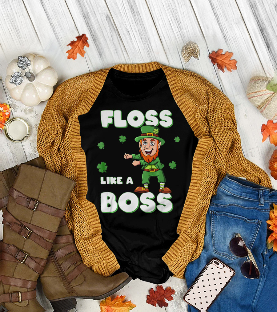Floss Like A Boss Leprechaun St Patricks Clover Dance T-Shirt