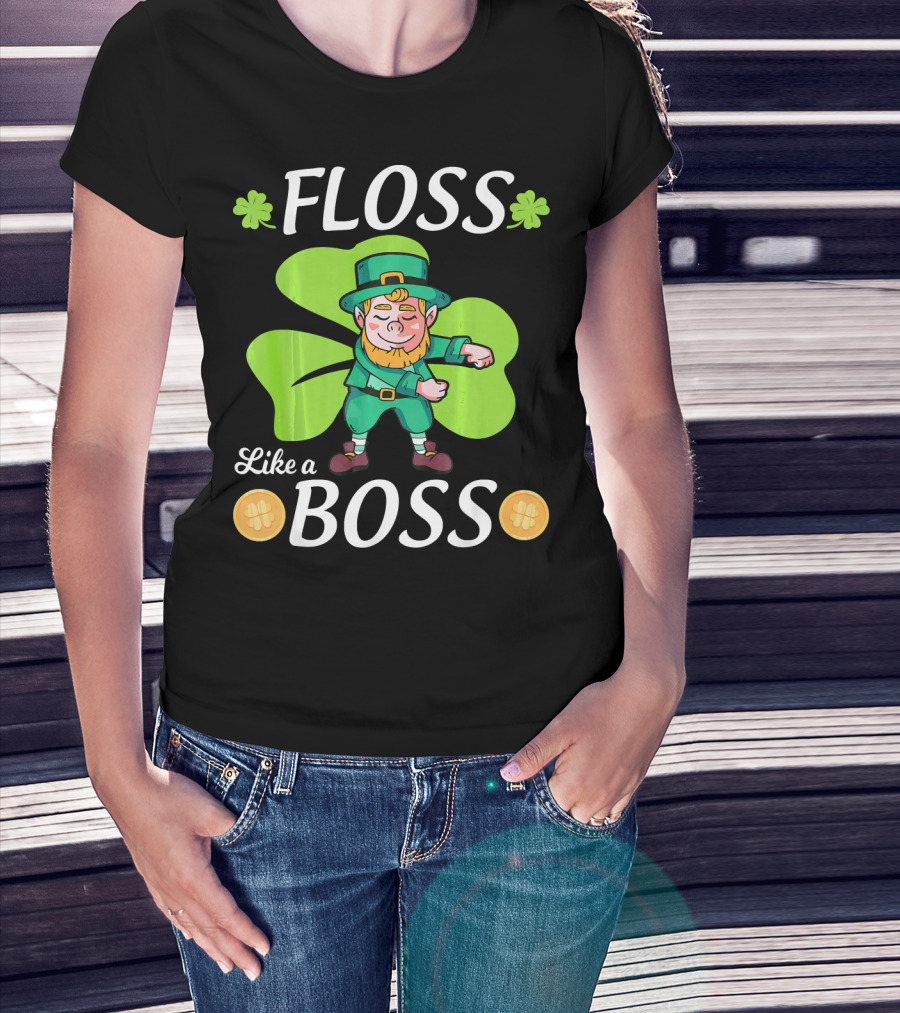 Floss Like A Boss Leprechaun Shamrock Coins T-Shirt