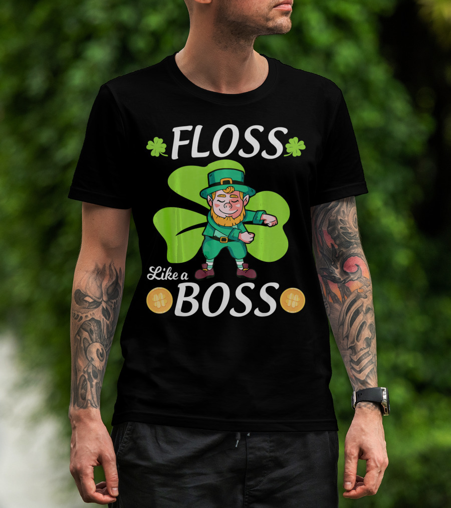 Floss Like A Boss Leprechaun Shamrock Coins T-Shirt