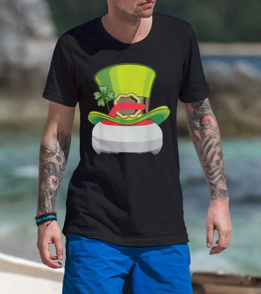 Leprechaun Curling Irish Hat Shamrock T-Shirt