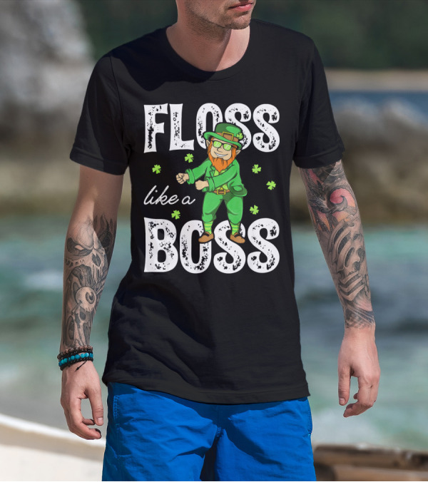 Floss Like A Boss Leprechaun Shamrock Irish T-Shirt