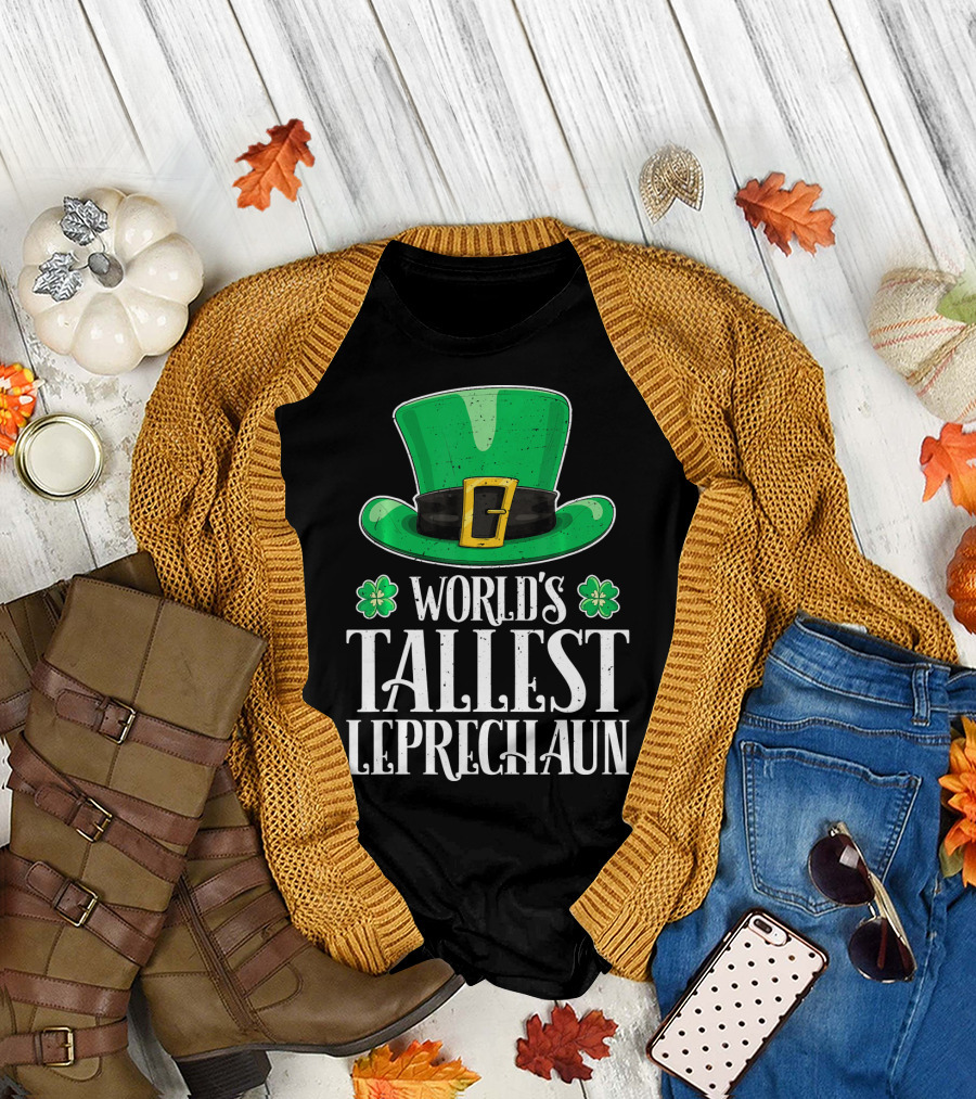 World's Tallest Leprechaun Hat Clovers St Patricks T-Shirt